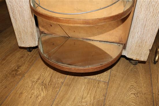 A 1960s limed oak drinks cabinet W.62cm